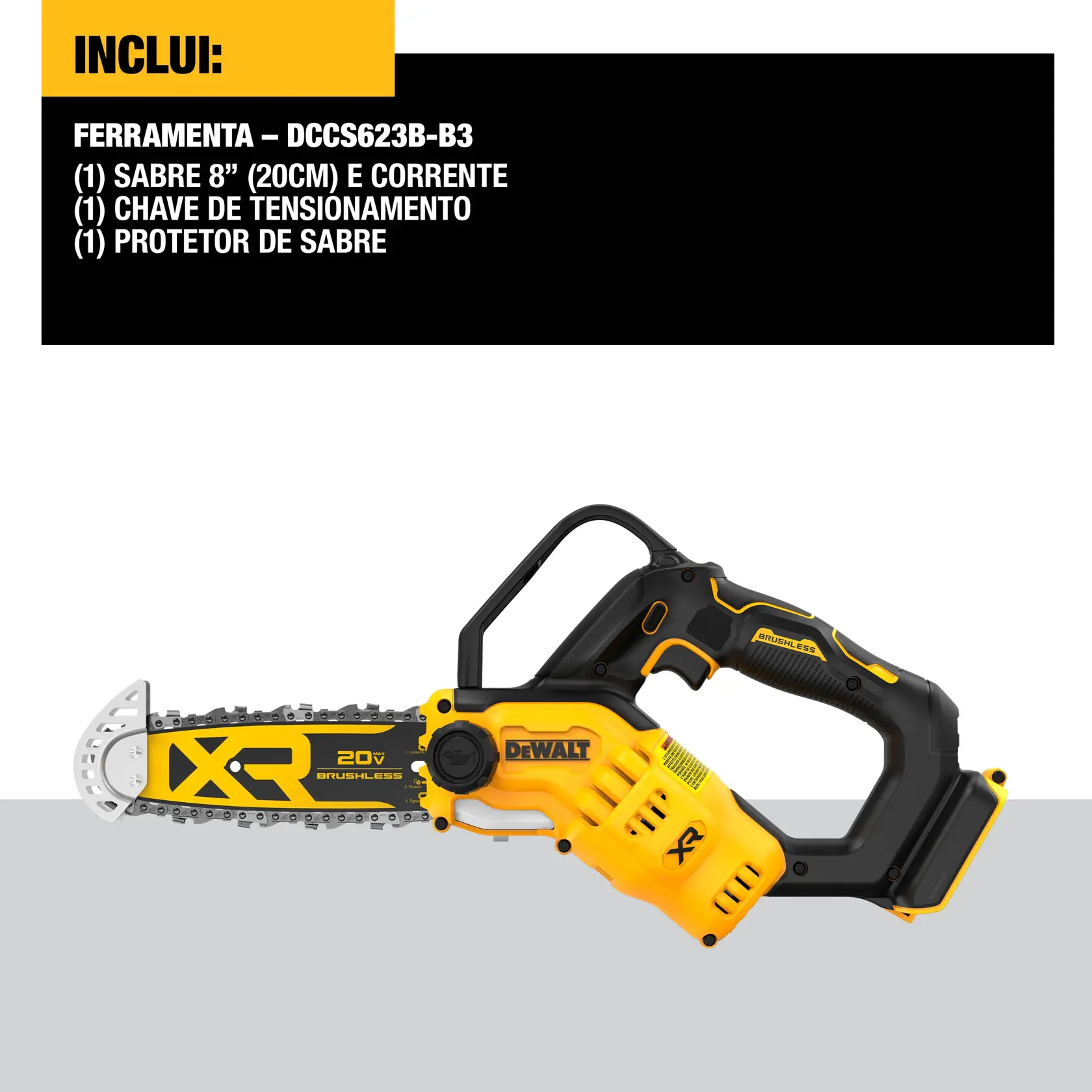 Eletrosserra de Poda 8" (20Cm) Brushless 20V Max* (Apenas Ferramenta)