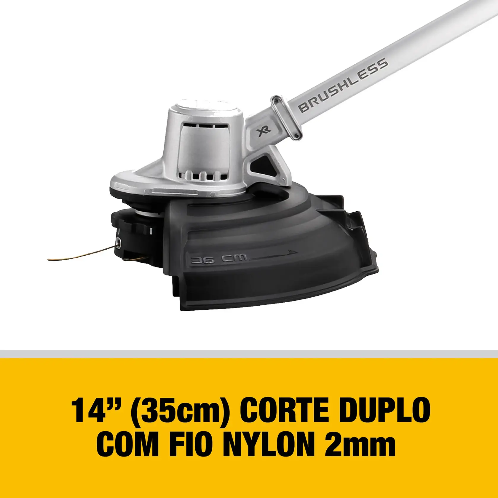 Aparador de Grama 14" (35Cm) Brushless 20V Max* Com Haste Flexível (Apenas Ferramenta)