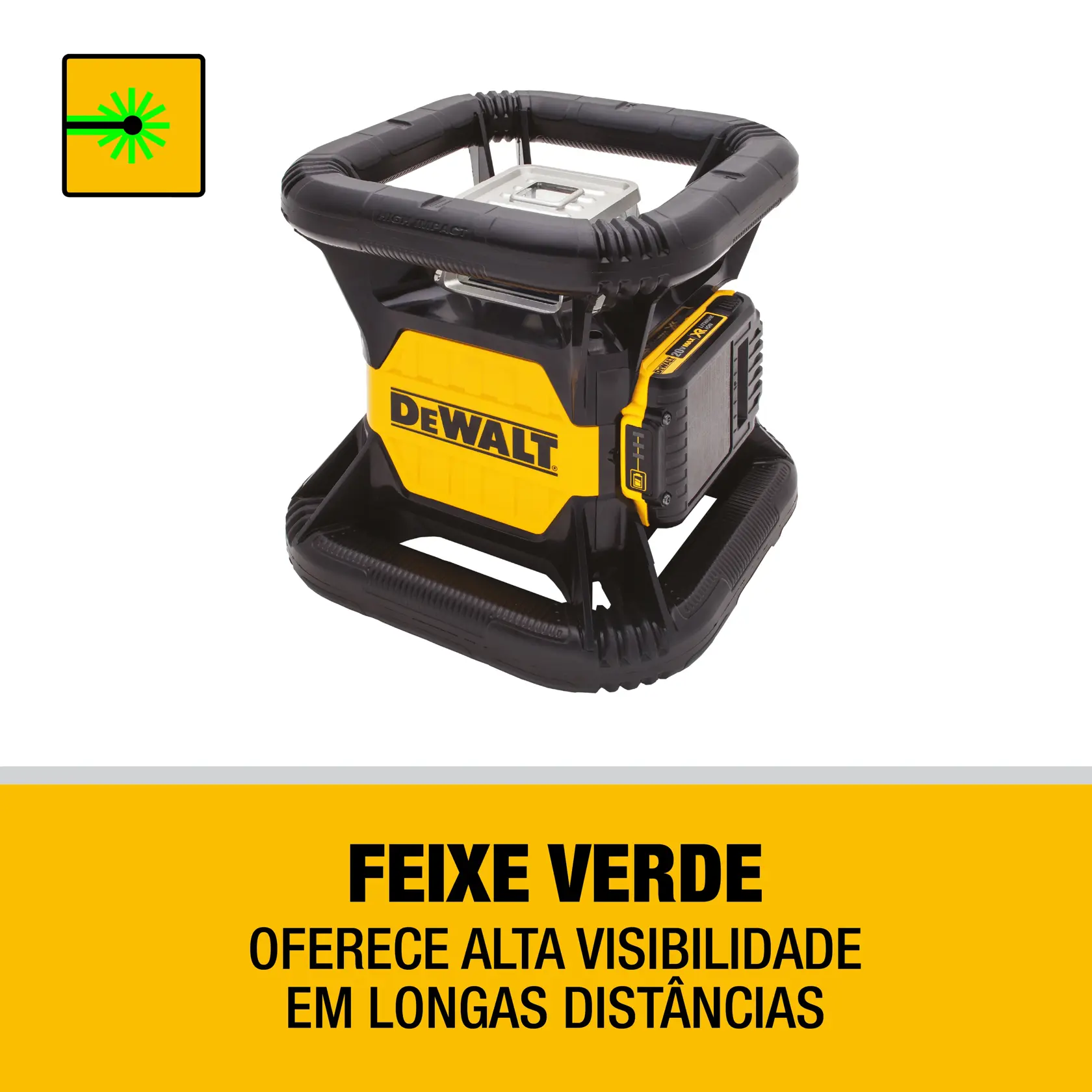 Nível laser rotativo 20v 600m sem bateria e carregador
