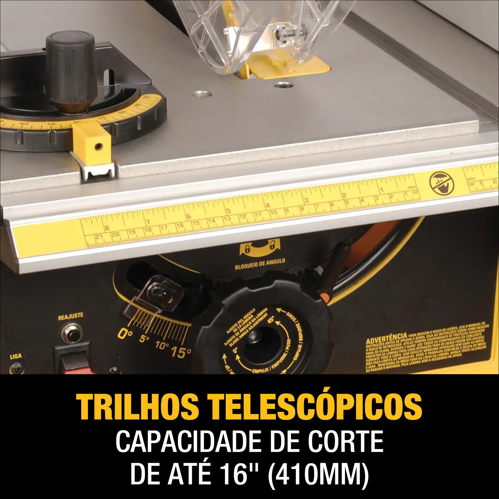 Serra de Mesa 10" (254mm) 1800W (127V) - 5.000 RPM velocidade sem carga, Eixo 5/8"