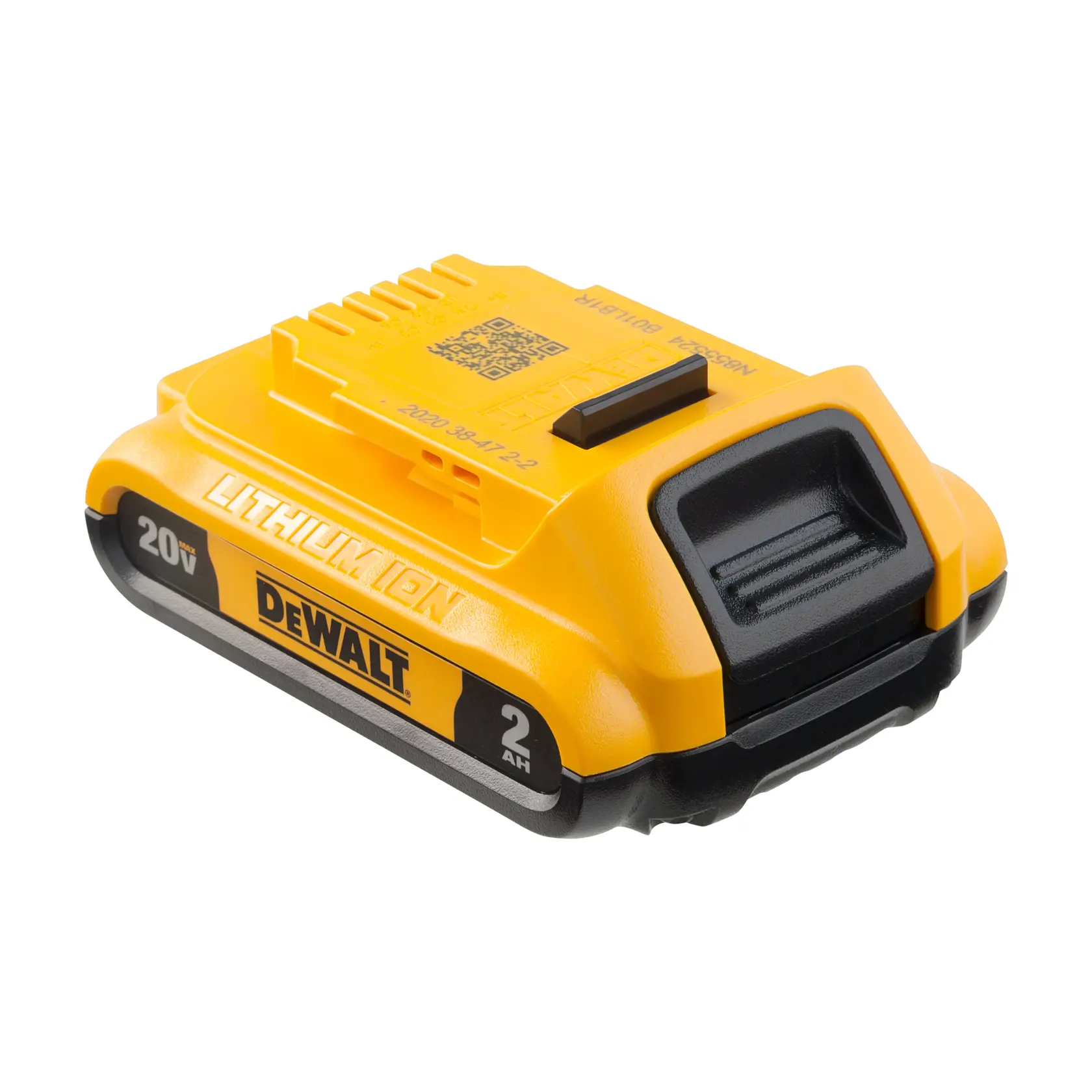 Bateria DEWALT 20V íon de lítio amarela, modelo DCB203, 2Ah, para ferramentas elétricas.