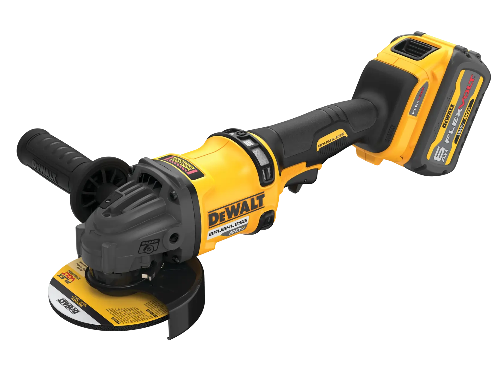 Kit Esmerilhadeira Angular 4-1/2'' - 6'' (115-150 mm) M14 - BRUSHLESS 60V MAX* FLEXVOLT Ion de Litio com Carregador, 2 Baterias de 6Ah e Bolsa para transporte (127v)