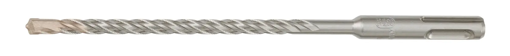 Broca longa prata DEWALT com desenho espiral e encaixe SDS, indicada para concreto e alvenaria.