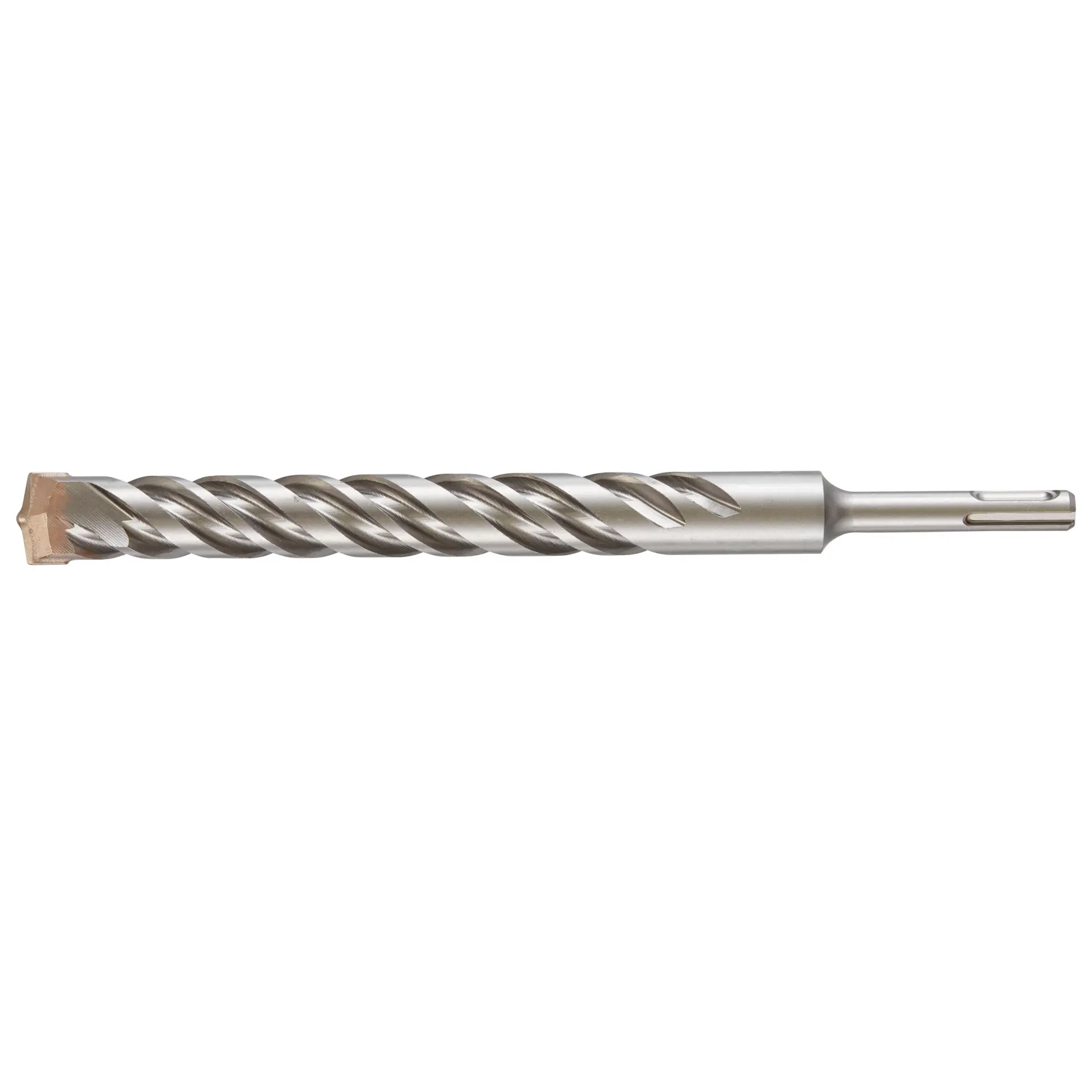 Broca DEWALT DT9602 SDS metálica com ranhuras espirais, ideal para alvenaria ou concreto.