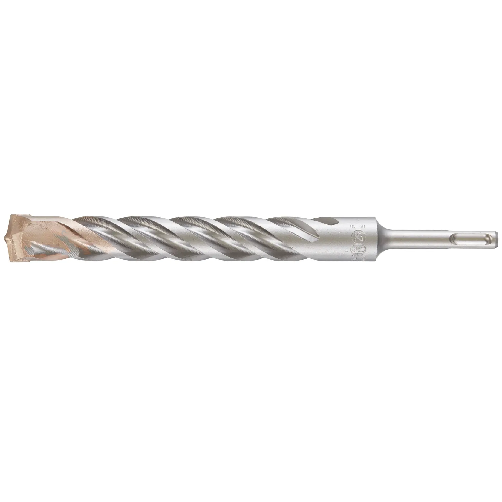 Broca martillo rotativo DEWALT con espiral y punta de carburo para hormigón.