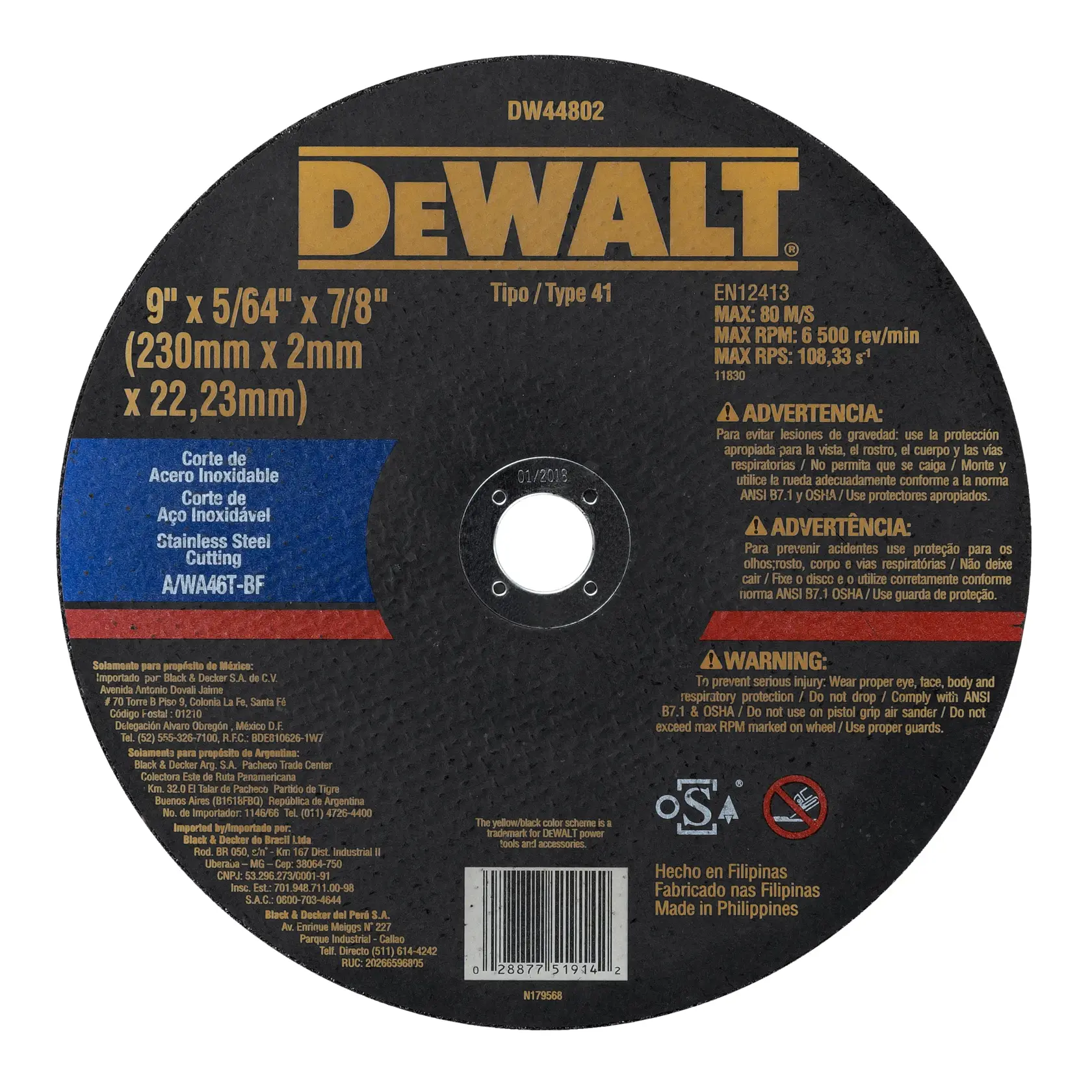 Disco de Corte Inox - 9" X 2,0mm X 7/8".