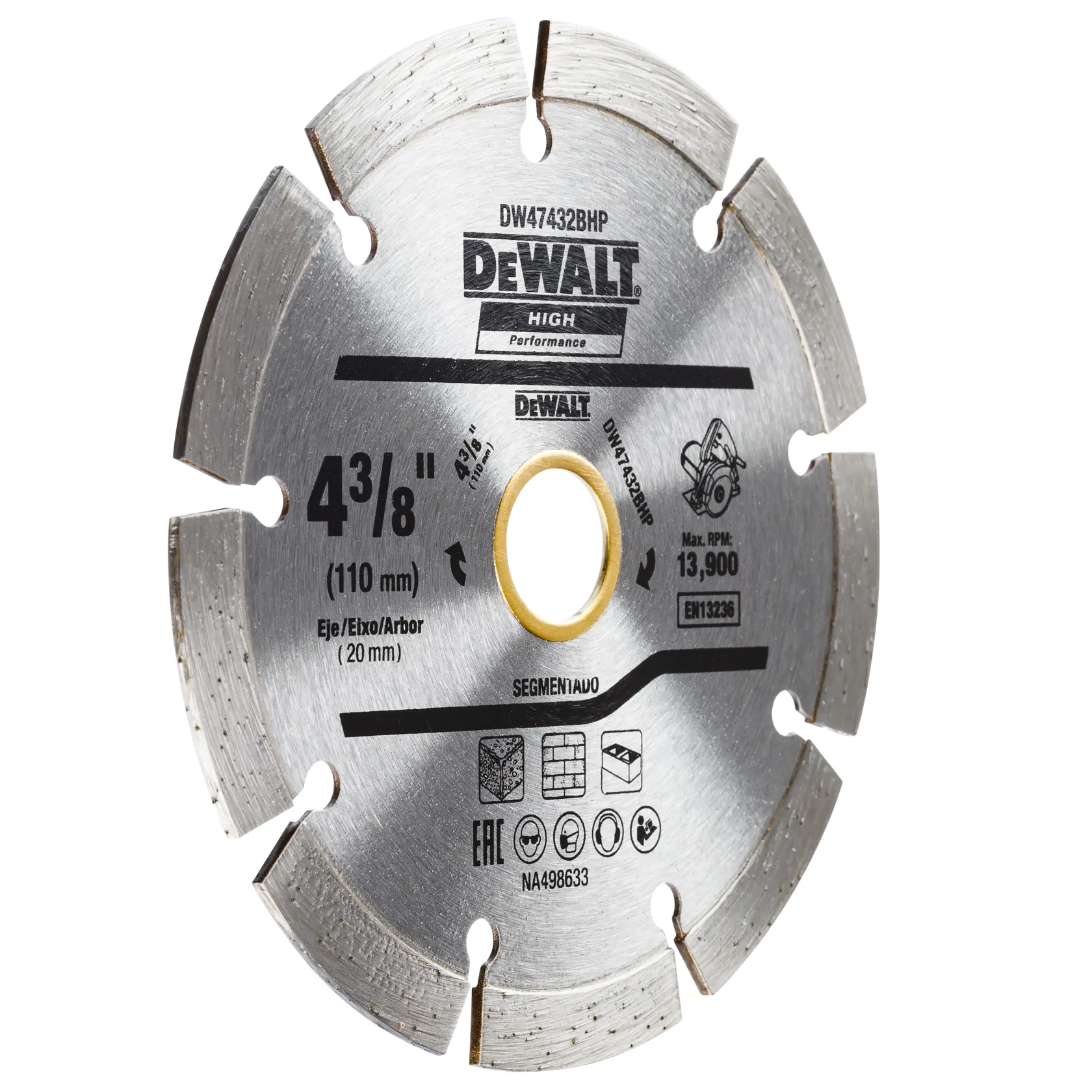 Disco Diamantado Segmentado de 110 mm x 20 mm para Serra Mármore