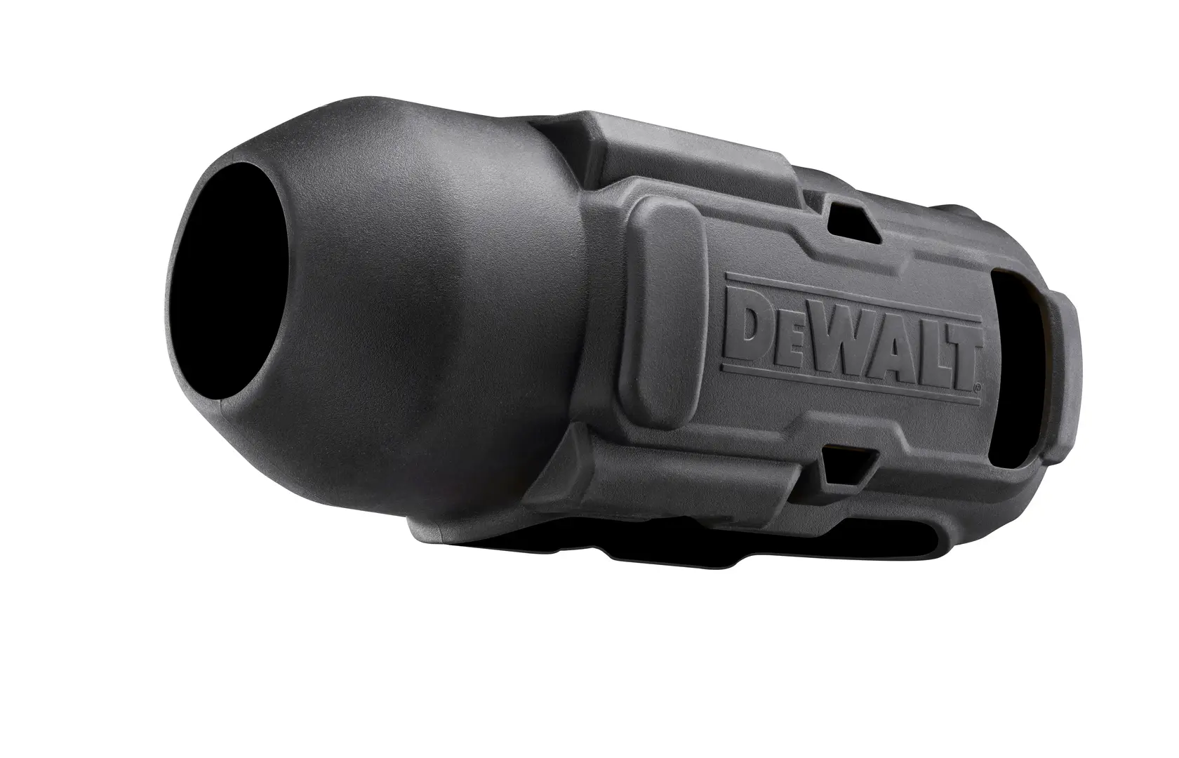 Acessório preto DEWALT, ângulo lateral, PB900.899-QZ, PB900.899, robusto. Produto de fotografia.