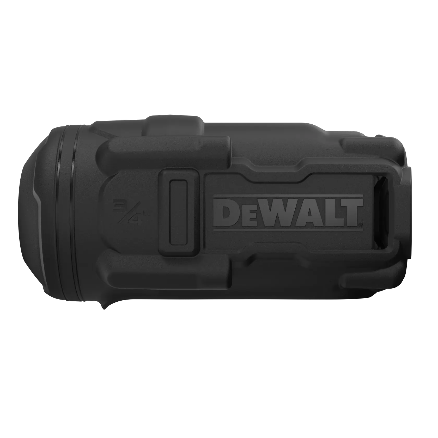 Acessório preto DeWalt, vista lateral, SKUs PB964, PB964-QZ, design cilíndrico compacto, fundo branco.